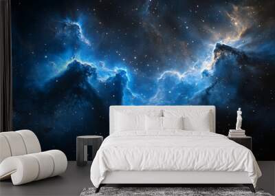 Captivating Cosmic Chaos Vibrant Nebula Illuminating the Starry Night Sky Wall mural