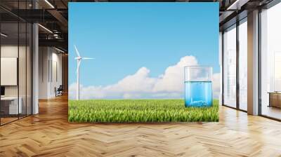 Exploring sustainable energy solutions wind power and clean water innovations Wall mural