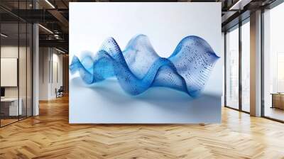 Futuristic Isometric Icon of Digital Frequency Waves for Network Computing and Data Transmission Wall mural