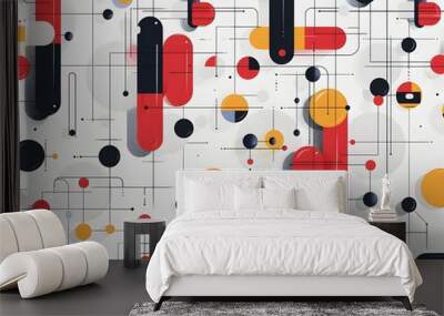 Minimalist Geometric Abstract with Clean Lines and Subtle Colors Wall mural