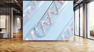 Close-up of DNA strand inside a test tube with a scientific focus Wall mural