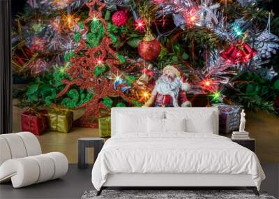 Christmas tree background. Wall mural