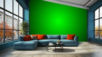 green gradient color background, illustration of green radial gradient background and wallpapers Wall mural