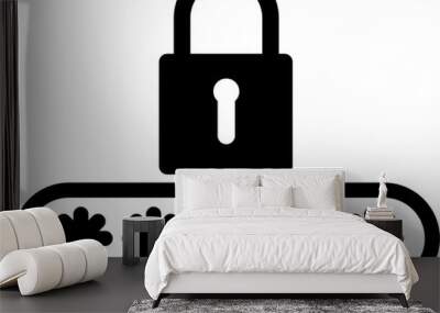 password icon with padlock symbol Wall mural