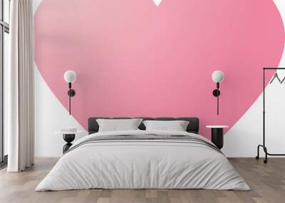 pink heart shape design element with gradient color, heart icon sign Wall mural