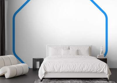 rounded corner octagon shape icon with outline stroke Wall mural