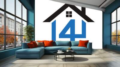 home or house icon with number 4 Wall mural