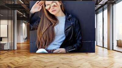 Beautiful fashionable young woman Wall mural