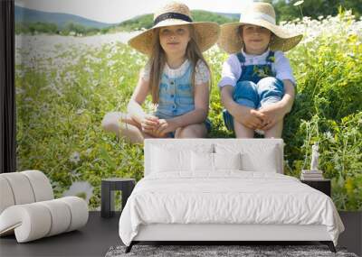 Boy and girl in nature  Wall mural