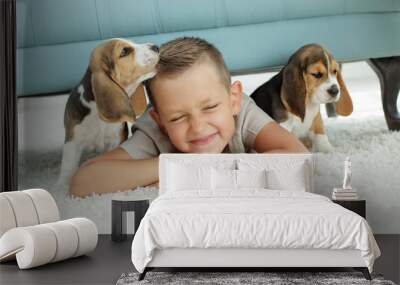 Child with dog  Wall mural