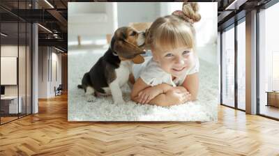 Child with dog  Wall mural