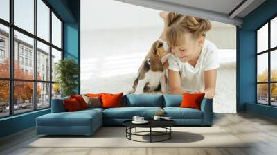 Child with dog  Wall mural