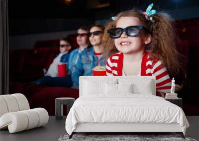 Family at the cinema  Wall mural