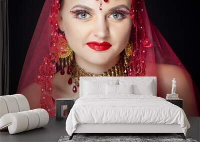 portrait of indian woman, makeup  Wall mural