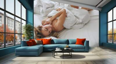 Woman in bed  Wall mural