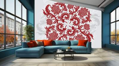 abstract decorative ornamental background with flower, vector il Wall mural