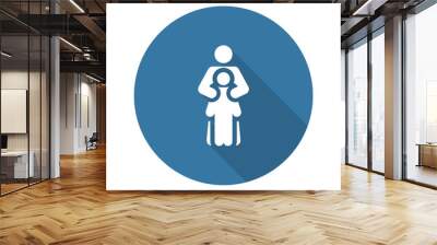 Child Life Protection Icon. Flat Design. Wall mural