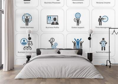 flat design business icons set. Wall mural