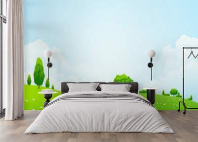 Green Landscape with trees Wall mural