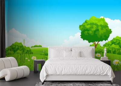 green landscape Wall mural