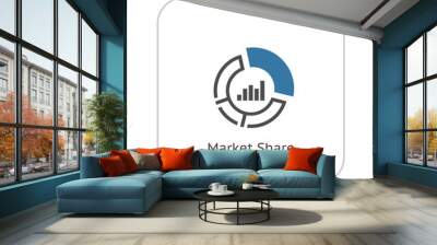 Market Share Icon. Business Concept. Flat Design. Wall mural