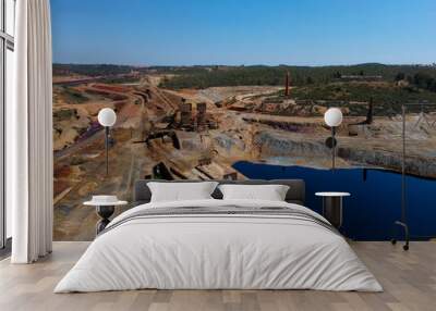 Aerial view from an old copper mine. Minas de S. Domingos Portugal Wall mural