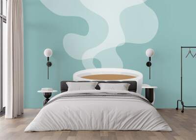 coffee cup with smoke float up Wall mural