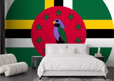 Dominica Flag Round Icon Wall mural