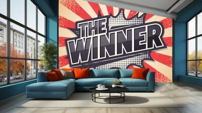 retro poster, the winner, vector illustration Wall mural