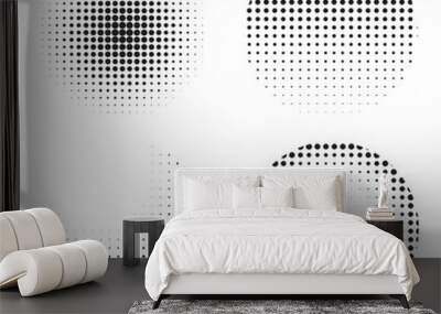 Set of circle halftone texture for graphic design. Vector illust Wall mural