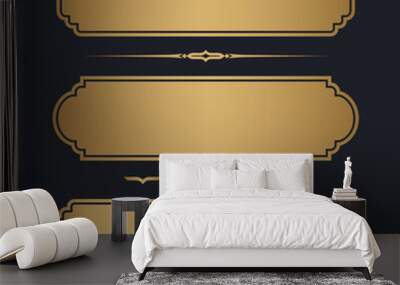 Set of Gold premium label. golden name plate. Vector illustration Wall mural