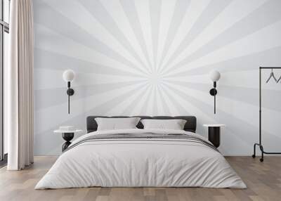 Sunburst gray background illustration Wall mural