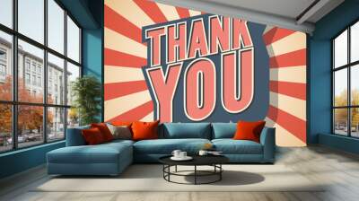 Thank you Retro Speech Graffiti. Vector illustration Wall mural