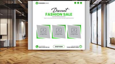 Bold fashion sale social media post design template Wall mural