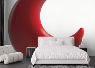 3D Render of a Red Cresent Moon  3 With Generative AI technology Wall mural