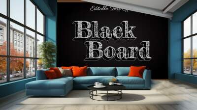 black board 3d editable text effect Wall mural