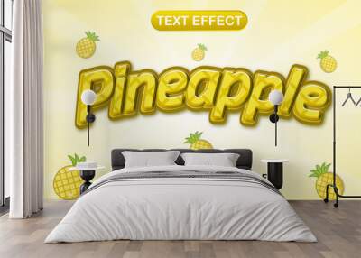 pineapple 3d editable text effect Wall mural