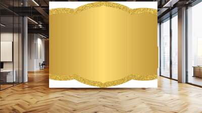 Golden banner text box frame, gold label frame with golden glitter	
 Wall mural