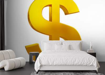 Golden dollar sign 3d Wall mural