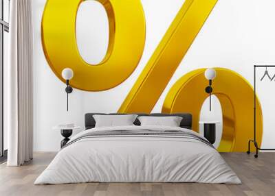 Golden percentage sign 3d Wall mural