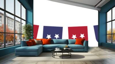 String of American flag decorative bunting, Patriotic bunting flags. 4th of July American Flag for Independence Day	 Wall mural