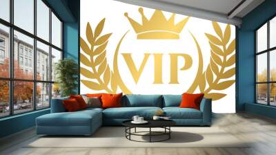 VIP golden label label badge, vip with crown Wall mural