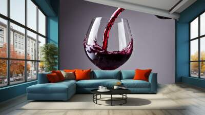 Elegance of tasty Red Wine Pouring into a glass Wall mural