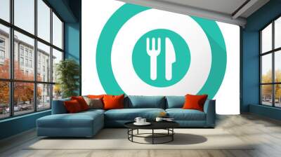 Flat Long Shadow Icon - Vector Wall mural