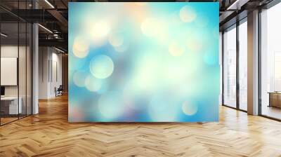 Cyan blue blurred background.Summer resort backdrop. Wall mural