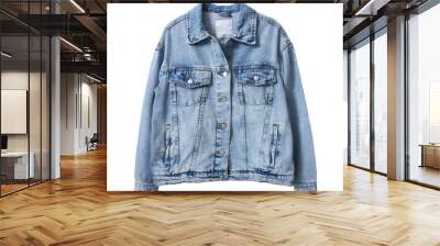 denim jacket isolated. blue jean coat on white background.fashion clothes. Wall mural