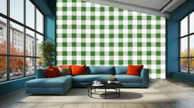 Green picnic cloth background. Wall mural