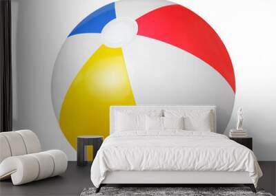 Summer beach ball isolated on white. Sea resort items. Wall mural