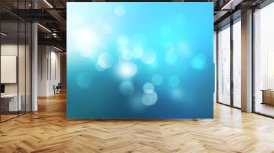 Underwater blue blurred background.Winter xmas backdrop. Wall mural