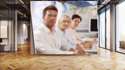 businessman speaking on presentation Wall mural